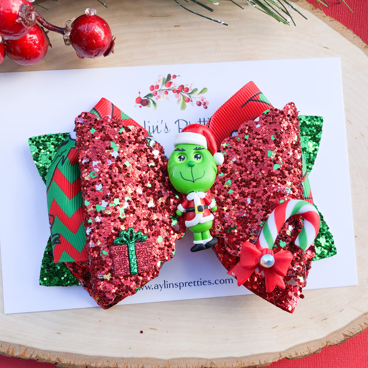 Grinch Ribbon Bow – Aylin's Pretties