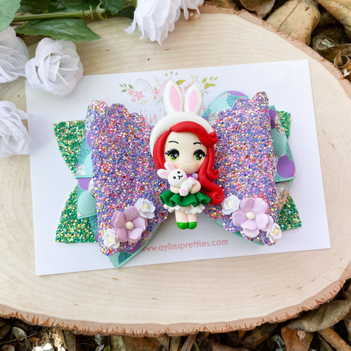 Mermaid Bunny Ribbon Bow