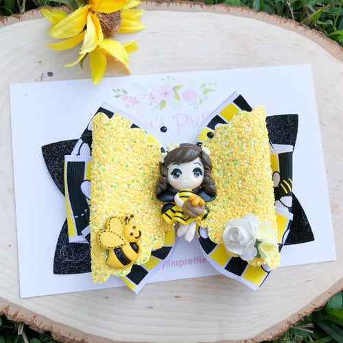 Bee  Girl Ribbon Bow