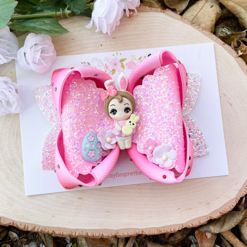 Girl Peep Ribbon Bow