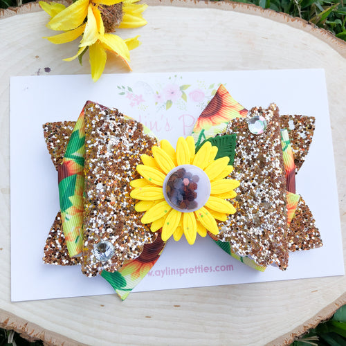 Sunflower Shaker Ribbon Bow