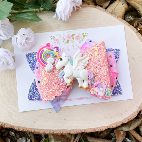 Unicorn Ribbon Bow