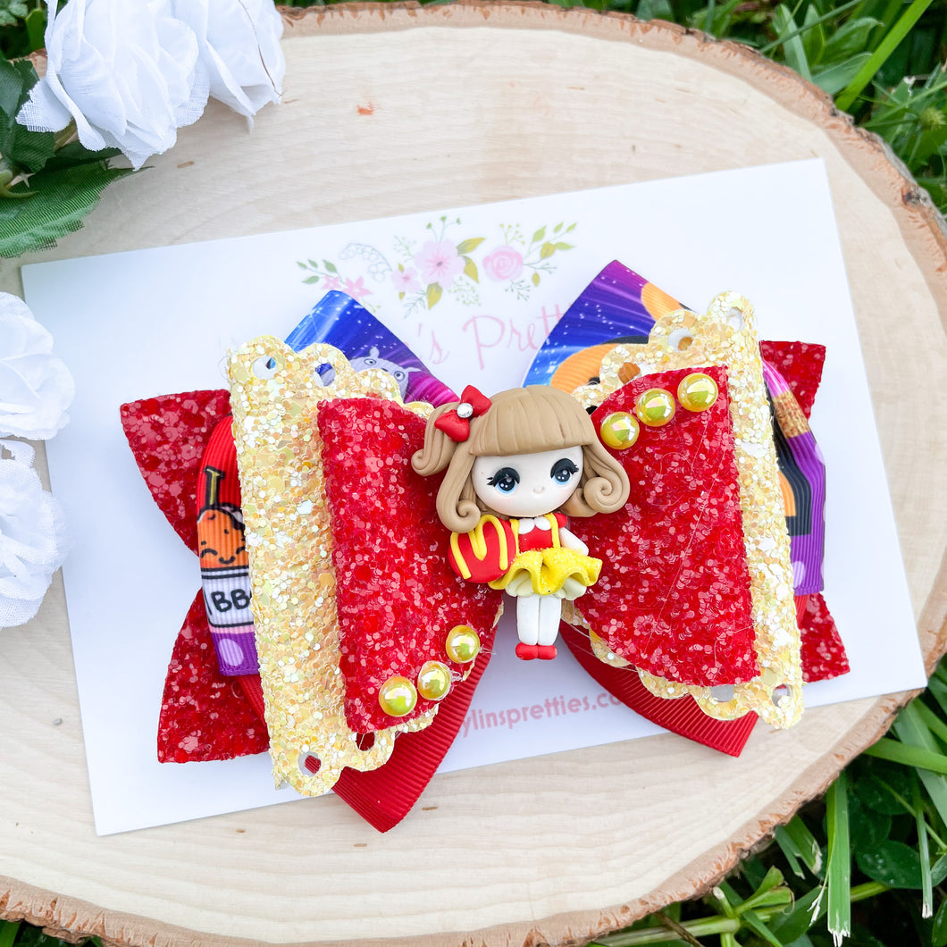 McDs Fast Food Short Hair Girl Ribbon Bow