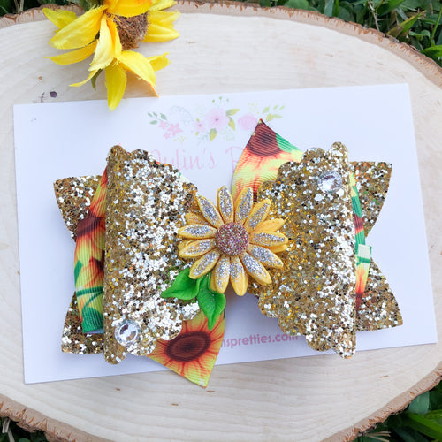 Sun Flower Ribbon Bow