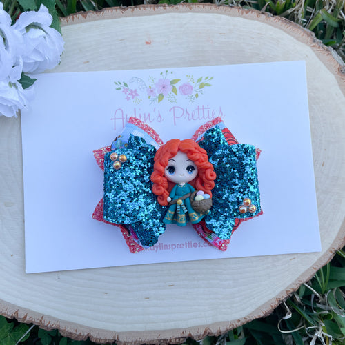 Easter Red Hair Princess Ribbon Bow